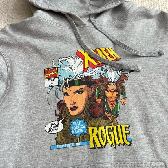Marvel X-Men Rogue Graphic Sweatshirt Hoodie Grey Medium - Picture 2 of 9